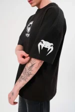 Unisex Bisiklet Yaka Baskılı Oversize T-Shirt - Görsel 3
