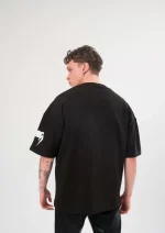 Unisex Bisiklet Yaka Baskılı Oversize T-Shirt - Görsel 4
