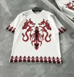 Unisex Bisiklet Yaka Baskılı Oversize T-Shirt