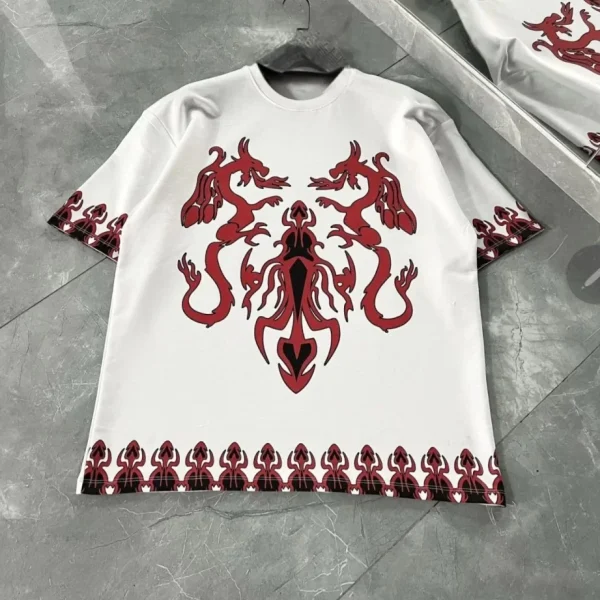 Unisex Bisiklet Yaka Baskılı Oversize T-Shirt