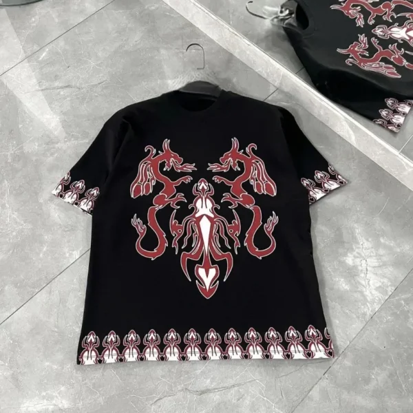 Unisex Bisiklet Yaka Baskılı Oversize T-Shirt