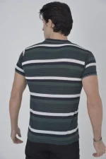 Erkek Yakalı Slim Fit Dokuma Çizgili T-Shirt - Görsel 2