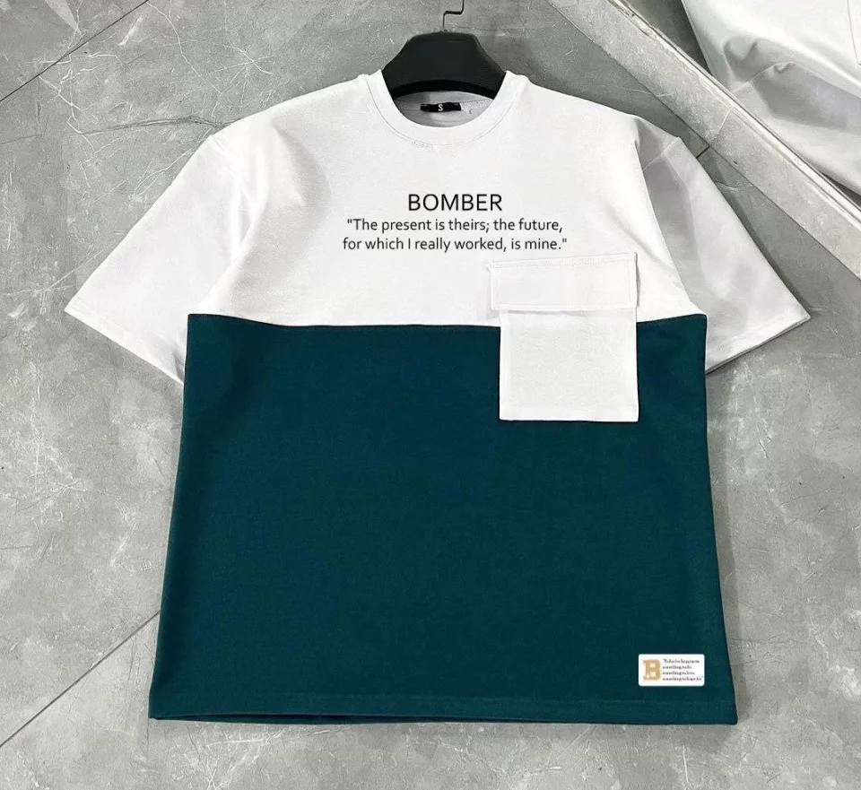 33ece192e9ee26d1d12d5cdb6bda57a8_84129-0.jpg Unisex Torba Cep Detaylı Parçalı T-Shirt - Görsel 1