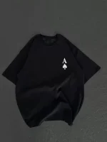 Unisex Bisiklet Yaka Baskılı Oversize T-Shirt