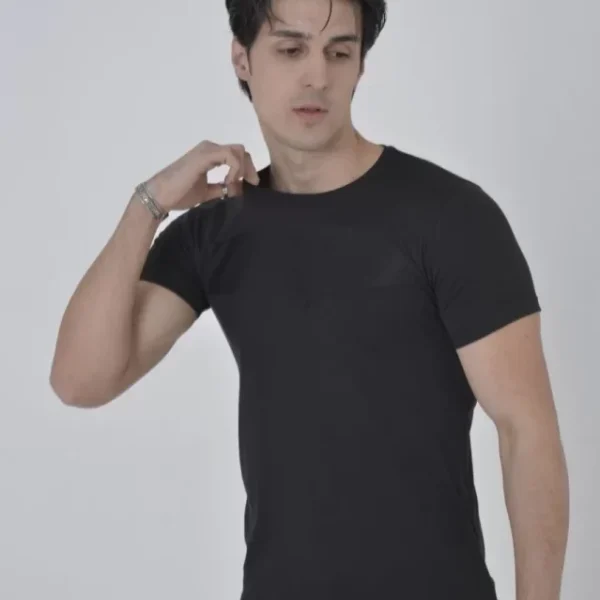 Unisex Göğüs File Aksesuarlı T-shirt
