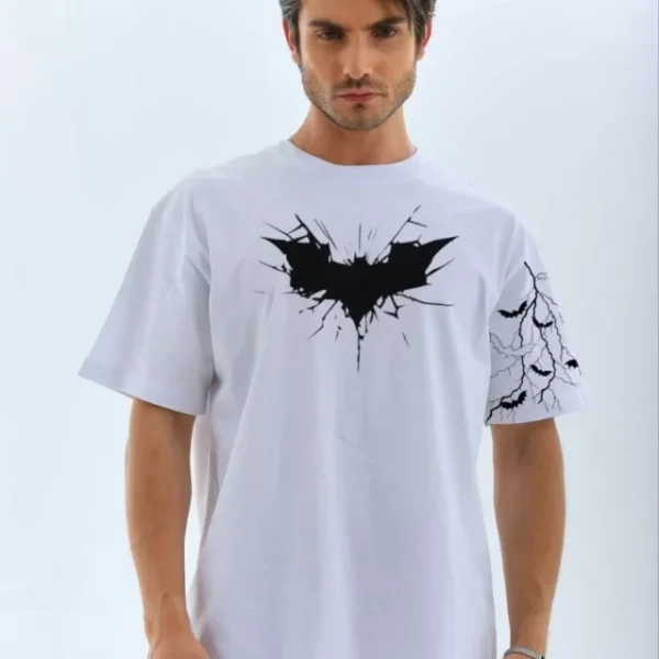 Unisex Ön Ve Kol Baskılı Oversize T-shirt