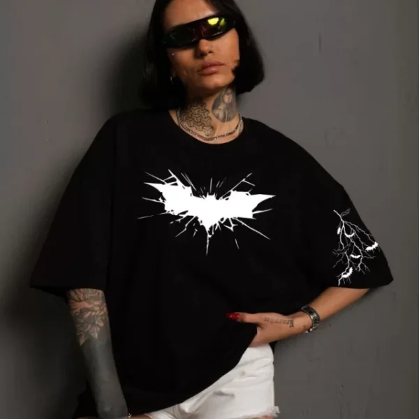 Unisex Ön Ve Kol Baskılı Oversize T-shirt