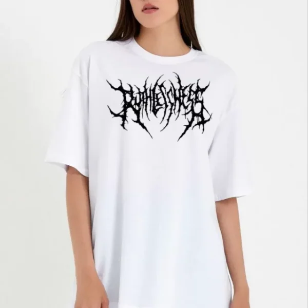 Unisex Bisiklet Yaka Baskılı Oversize T-Shirt