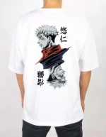 Unisex Bisiklet Yaka Baskılı Oversize T-Shirt - Görsel 2