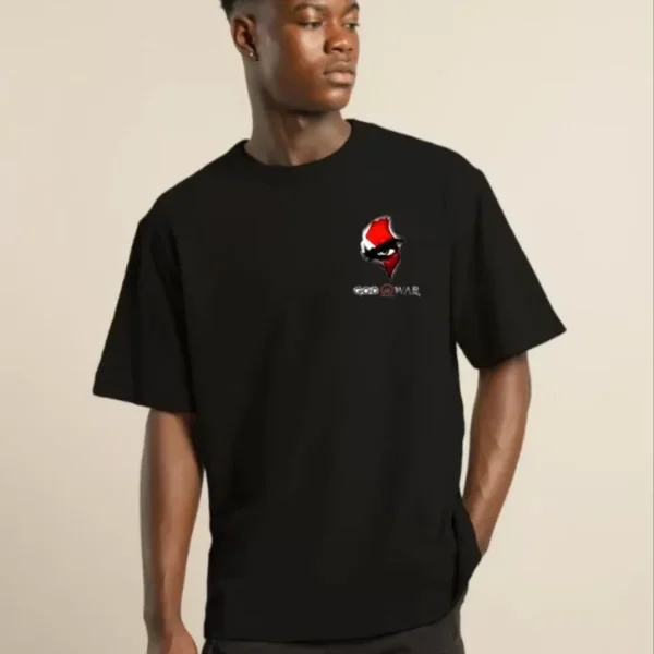 Unisex Bisiklet Yaka Baskılı Oversize T-Shirt