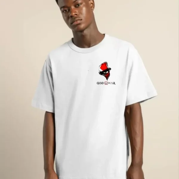 Unisex Bisiklet Yaka Baskılı Oversize T-Shirt