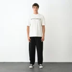 Unisex Bisiklet Yaka Baskılı Oversize T-Shirt