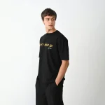 Unisex Bisiklet Yaka Baskılı Oversize T-Shirt - Görsel 3