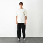 Unisex Bisiklet Yaka Baskılı Oversize T-Shirt - Görsel 2