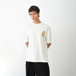 Unisex Bisiklet Yaka Baskılı Oversize T-Shirt - Görsel 3