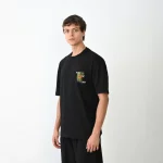 Unisex Bisiklet Yaka Baskılı Oversize T-Shirt - Görsel 2