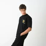 Unisex Bisiklet Yaka Baskılı Oversize T-Shirt - Görsel 3