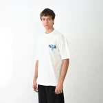 Unisex Bisiklet Yaka Baskılı Oversize T-Shirt - Görsel 3