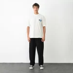 Unisex Bisiklet Yaka Baskılı Oversize T-Shirt - Görsel 4