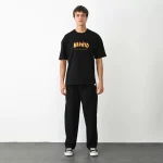 Unisex Bisiklet Yaka Baskılı Oversize T-Shirt