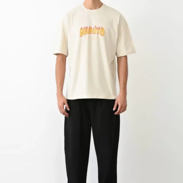 Unisex Bisiklet Yaka Baskılı Oversize T-Shirt