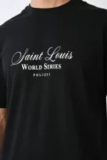 Unisex Bisiklet Yaka Baskılı Oversize T-Shirt - Görsel 2