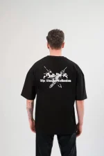 Unisex Bisiklet Yaka Baskılı Oversize T-Shirt - Görsel 2