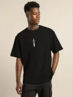 Unisex Bisiklet Yaka Baskılı Oversize T-Shirt