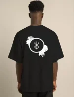 Unisex Bisiklet Yaka Baskılı Oversize T-Shirt - Görsel 2