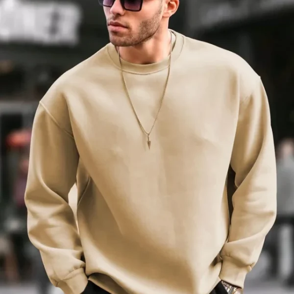 Erkek Düz Bisiklet Yaka Sweat