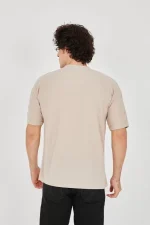Unisex Waffle Kumaş Rahat Kol T-Shirt - Görsel 4