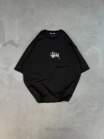 Unisex Bisiklet Yaka Baskılı Oversize T-Shirt