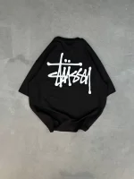 Unisex Bisiklet Yaka Baskılı Oversize T-Shirt - Görsel 2