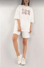 Unisex Nakış İşlemeli Şort Takım - Görsel 2