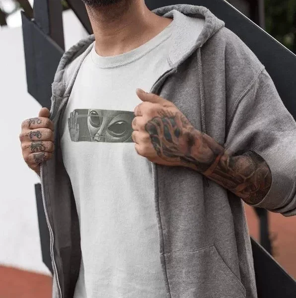 Unisex Bisiklet Yaka Baskılı Oversize T-Shirt