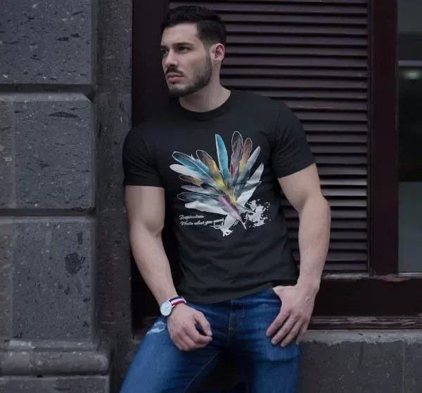 Unisex Bisiklet Yaka Baskılı Oversize T-Shirt