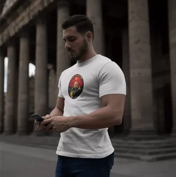 Unisex Bisiklet Yaka Baskılı Oversize T-Shirt