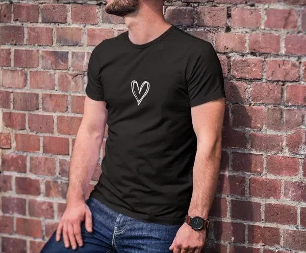 Unisex Bisiklet Yaka Baskılı Oversize T-Shirt