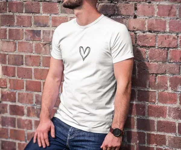Unisex Bisiklet Yaka Baskılı Oversize T-Shirt