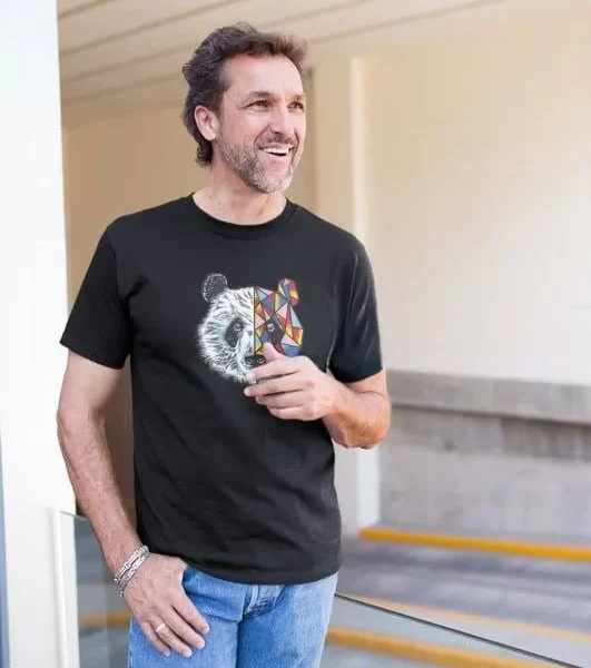Erkek Bisiklet Yaka Baskılı Oversize T-Shirt