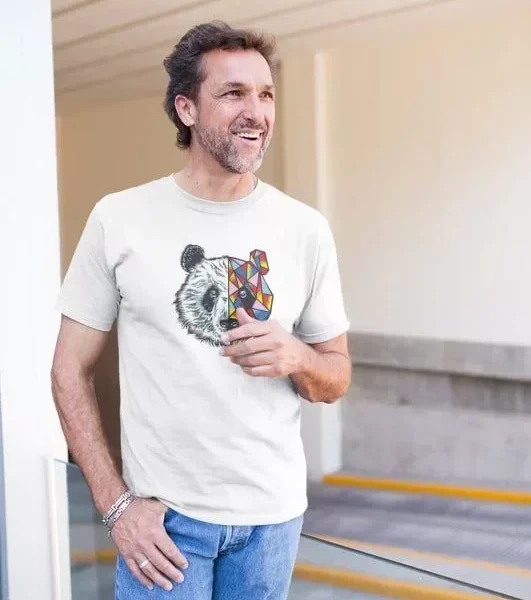 Erkek Bisiklet Yaka Baskılı Oversize T-Shirt