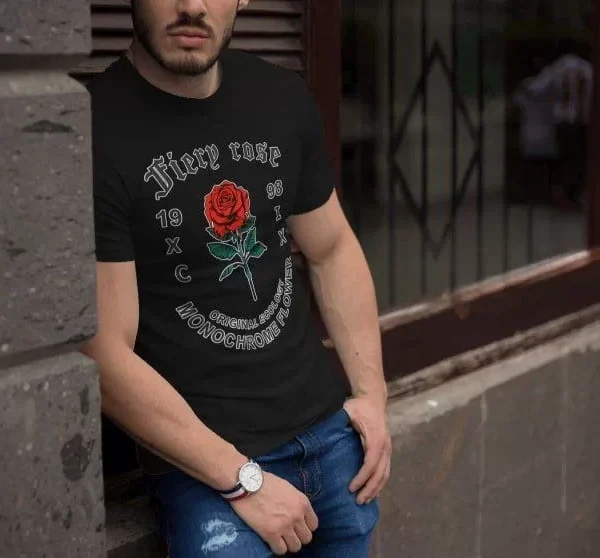 Erkek Bisiklet Yaka Baskılı Oversize T-Shirt