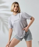 Unisex Bisiklet Yaka Baskılı Slim Fit T-Shirt - Görsel 3