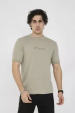 Unisex Bisiklet Yaka Slim Fit T-Shirt- Açık Yeşil