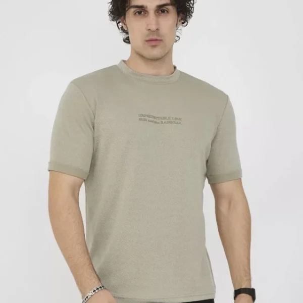 Unisex Bisiklet Yaka Slim Fit T-Shirt- Açık Yeşil
