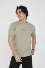 Unisex Bisiklet Yaka Slim Fit T-Shirt- Açık Yeşil - Görsel 2