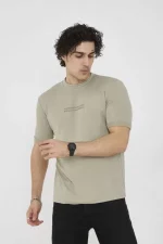 Unisex Bisiklet Yaka Slim Fit T-Shirt- Açık Yeşil - Görsel 3