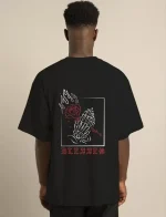 Unisex Bisiklet Yaka Oversize Baskılı T-Shirt - Görsel 2