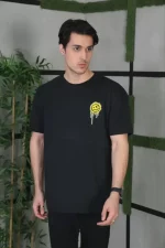Unisex Bisiklet Yaka Baskılı Oversize T-Shirt - Görsel 2