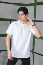 Unisex Bisiklet Yaka Baskılı Oversize T-Shirt - Görsel 2